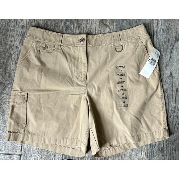 Women Jones New York Sport Cargo Shorts, Tan/Khaki Size 14 NWT0 - Picture 1 of 4